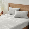 BEDELITE Velvet Fitted Sheet and Pillowcases Set, Luxury Soft Fuzzy Bottom Sheet by BEDELITE