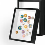2 Pack 6x8 Shadow Box Frame，HD Glass Wooden Black Hollow Photo Frame, Seashell by CROISSANT