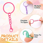 16 Pcs Metal Keychain Clip, Colorful Swivel Snap Hook - Image 3
