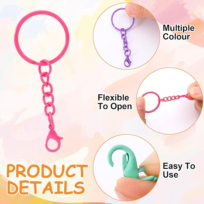 16 Pcs Metal Keychain Clip, Colorful Swivel Snap Hook - Image 3