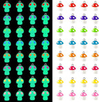 Augshy 64 Pcs Mini Resin Mushroom Charms, Luminous Mushroom Beads by Augshy
