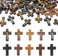 Cheriswelry 100Pcs Crucifix Cross Wood Pendants Crucifix Cross Printed Wooden by Cheriswelry