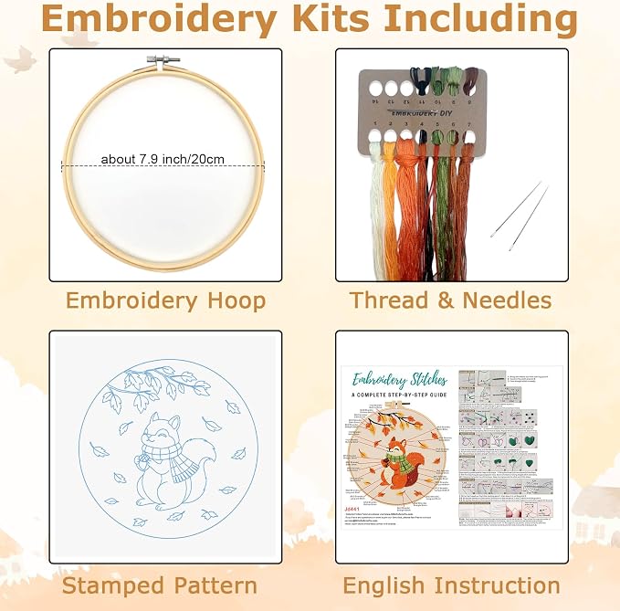 Louise Maelys Autumn Squirrel Embroidery Kit - Image 2