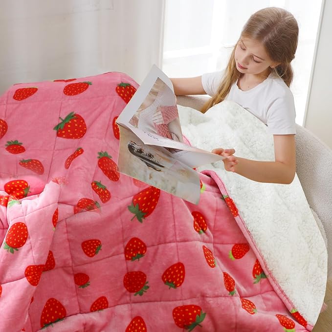 Aemicion Kids Weighted Blanket 7 pounds Twin Size 41"x 60", Soft Sherpa Fleece - Image 4