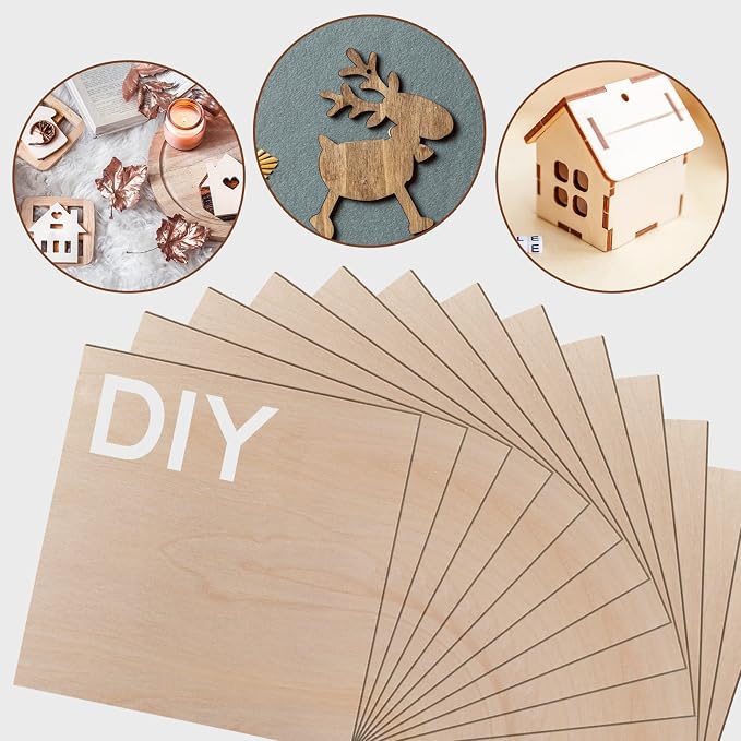 24 Pcs Baltic Birch Plywood, School DIY Projects, CNC Cutting, and Wood Burning - Image 4