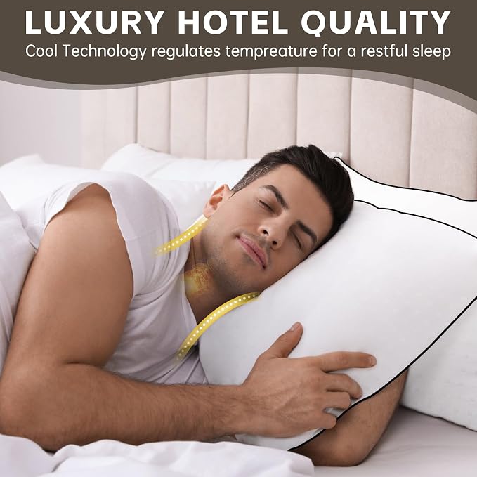 HIMOON Bed Pillows for Sleeping 4 Pack, King Size Cooling Pillows Set of 4 - Image 5