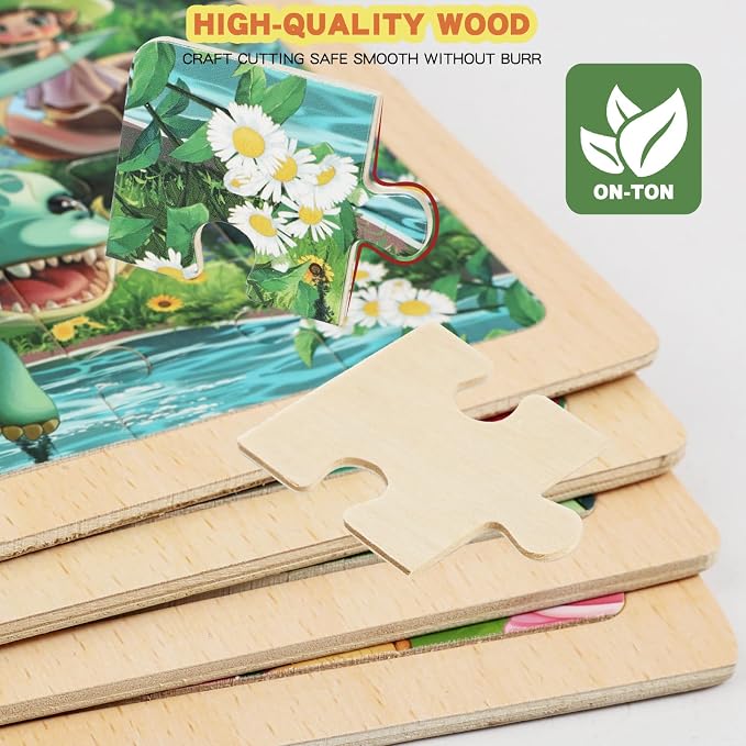 4 Sets of Wooden Puzzles, Each Set has 24 Pieces, Including Castle Unicorn - Image 5