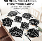 Qyeahkj 100 Pcs 2000s Party Plates Napkins Forks Set Black Heart Tableware - Image 5