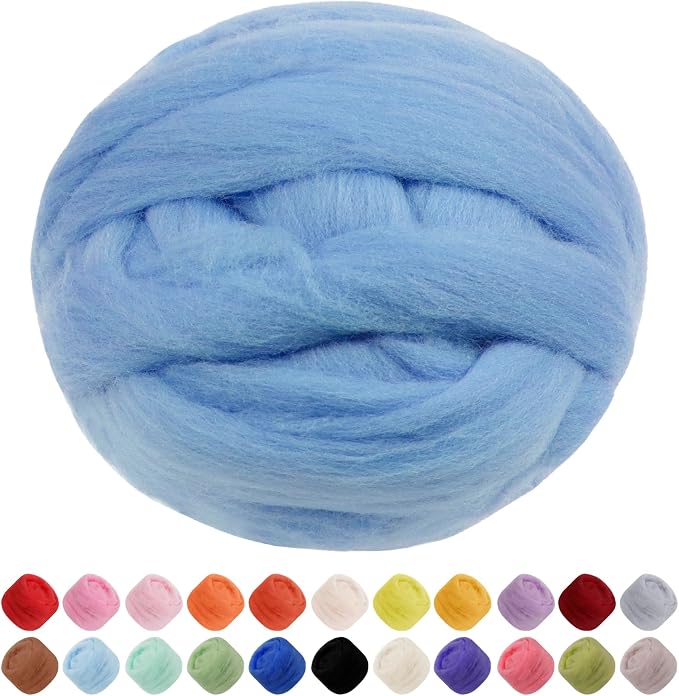 JeogYong Needle Felting Wool, 7.05oz Wool Roving Chunky Wool Yarn, Wet Felting by JeogYong