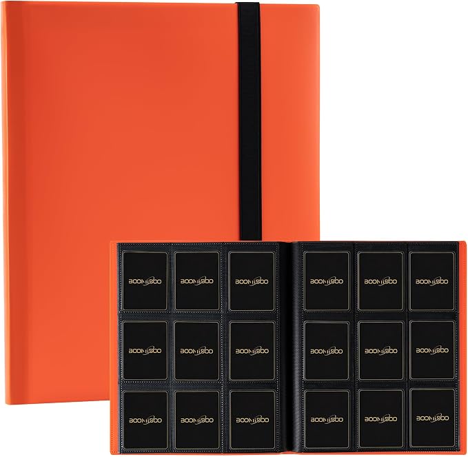 Card Binder 9 Pocket Storage 360 Card Binder, Trading Card Binder Senior and by BOOMIBOO