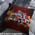Erosebridal Fire Truck Flannel Fabric by The Yard Fireman Soft Not Stretchy - Image 4