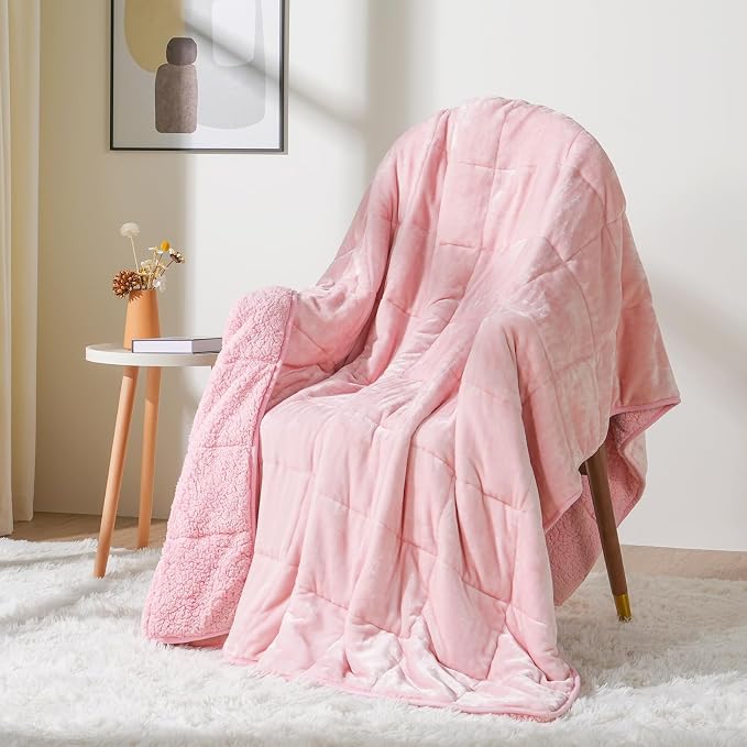 Cottonblue Weighted Blankets 25lbs King Queen Size, Fuzzy Sherpa Fleece - Image 8