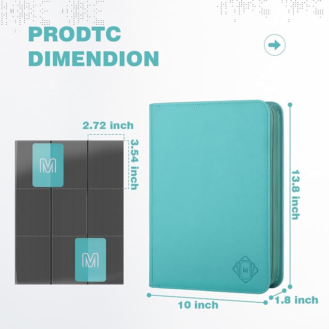 Trading Card Binder with 9 Side Loading Pocket Card Album Hold Up to 540 Cards - Image 4