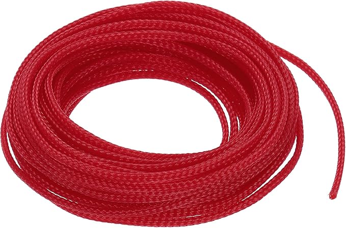 uxcell PET Expandable Sleeving 25ft 1/8" Red Cable Management Sleeve Cord by uxcell