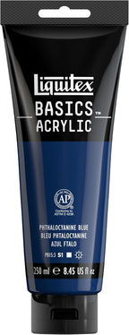 Liquitex BASICS Acrylic Paint, 250ml Tube, Phthalocyanine Blue by Liquitex