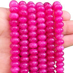 Songxi 5x8mm Natural Rose Colored Jade Stone Rondelle Beads, Gemstone by SongXi