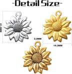 BronaGrand 60pcs Sunflower Pendant Charms Alloy Sunflower Bead Charms Flower - Image 3