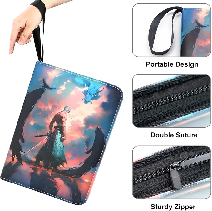 400 Pockets Zoro Card Binder for One Piece Zoro Cards, Portable Waterproof Card - Image 3
