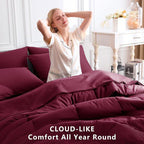 CozyLux Full Size Comforter Sets Burgundy, 7 Pieces Bed in a Bag, All Season - Image 4