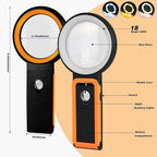 KIBTOY Magnifying Glass with Light and Stand, Foldable Handheld Magnifying - Image 5