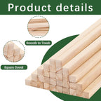 24 Pcs Balsa Wood Sticks 1/2 x 1/2 x 12 Inch balsa Wood Strips Hardwood Square - Image 3
