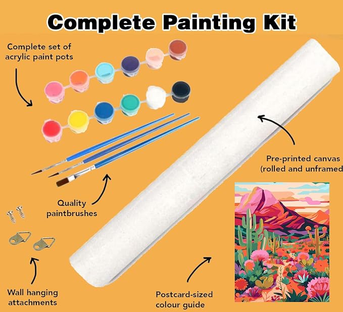 Meothan Paint by Numbers Kit for Adults Beginner 16x20 inch | Cactus Flowers - Image 5
