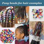 2000+ Pony Beads Bulk 6x9mm Multi-Colored Plastic Craft Beads Set, Bulk Hair - Image 5