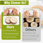 FoDau770 5pcs Natural Beech Wooden Rings, Unfinished Solid Wood Rings Heavy - Image 5