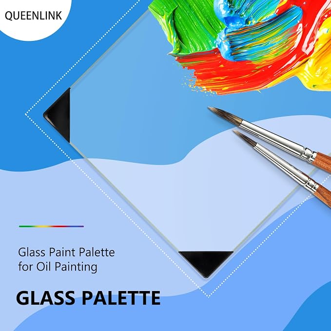 Glass Palette for Oil Painting, 12 x 9 Inches, Ultra Clear, Watercolor - Image 2
