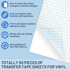 selizo Transfer Paper, 50 Pack Contact Paper Clear Transfer Tape Bulk - Image 3