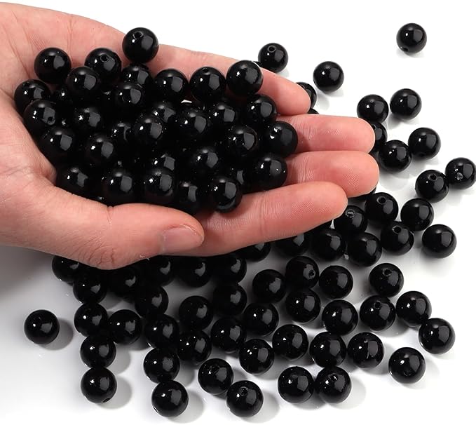 60pcs Black 16mm Pearl Beads by chuyau