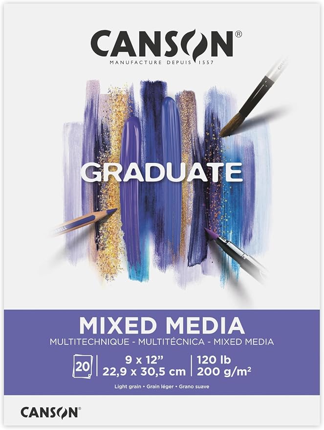 Canson Graduate Mixed Media Pad, 9x12 inch, 20 Sheets | Artist Paper by Unknown