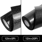 TORC Black Glitter HTV Heat Transfer Vinyl Roll 12 inch x 20 ft Iron on Vinyl - Image 3