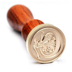 Medieval Vintage Initial Alphabet Wax Seal Stamp, Brass Head Wooden Handle by TELOSMA