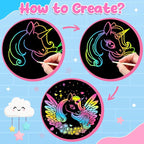 ZMLM Scratch Paper Art-Crafts Gift: 2 Pack Rainbow Notebooks Supplies Toys - Image 3