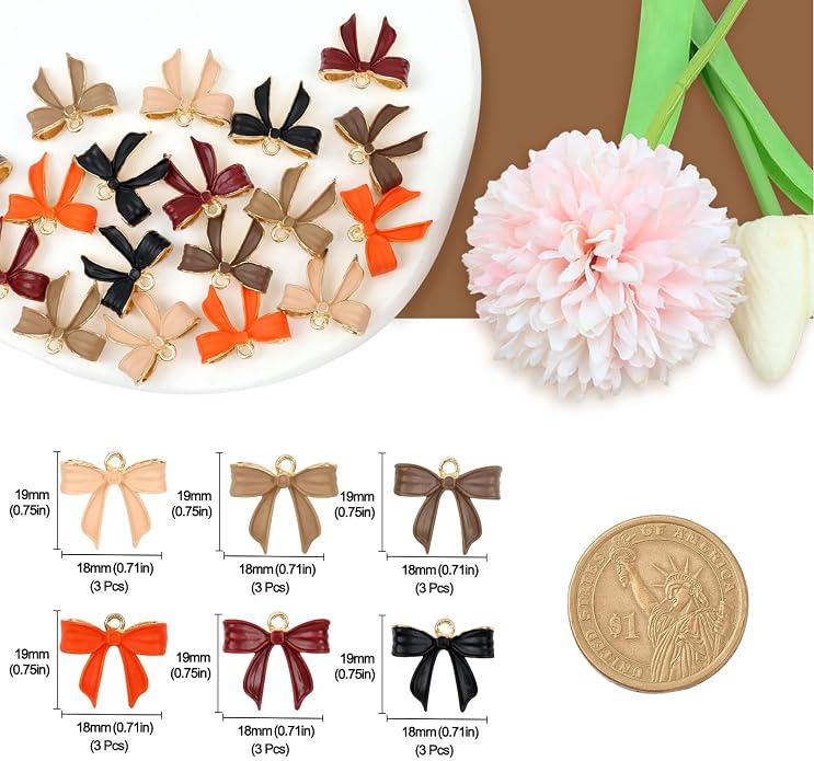 Bow Charms for Bracelet Jewelry Making Cute Bracelet Charms | 18Pcs, Bow Charms - Image 7