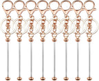 beadable keychains Bulk 8pcs Blank Keychain Making Kit Keychains Accessories by Unknown