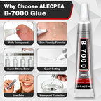 ALECPEA B7000 Bedazzling Glue, 16 Pack 15ml Clear Rhinestone Adhesive - Image 7