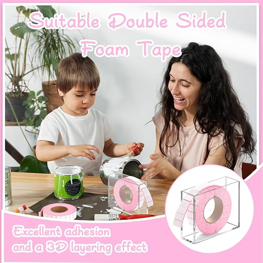 Double Sided Foam Tape Pre Cut 3/4 X 1/2 Inch EVA Foam Adhesive Squares Roll - Image 7