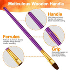 Paint Brushes Set, 5 Pack 50 Pcs Round-Pointed Tip Paintbrushes Nylon Hair - Image 3