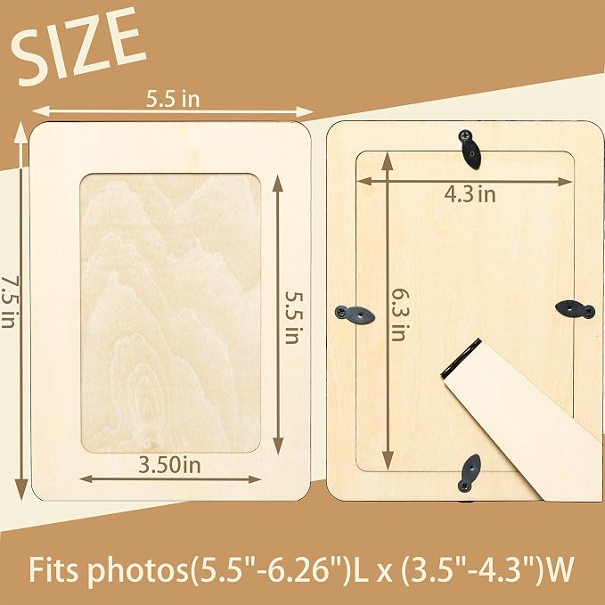 10 Pack Unfinished Wood Picture Frames 4x6 Bulk - Image 3