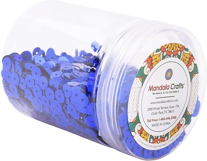 Mandala Crafts 6mm Cup Holographic Royal Blue Sequins - Image 4