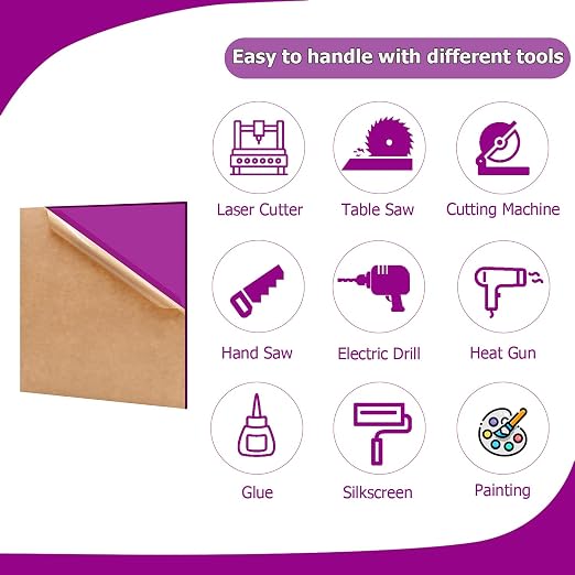 2 Pack 12'' x 12'' Translucent Purple Acrylic Sheet, 3mm Thick Acrylic Plastic - Image 4