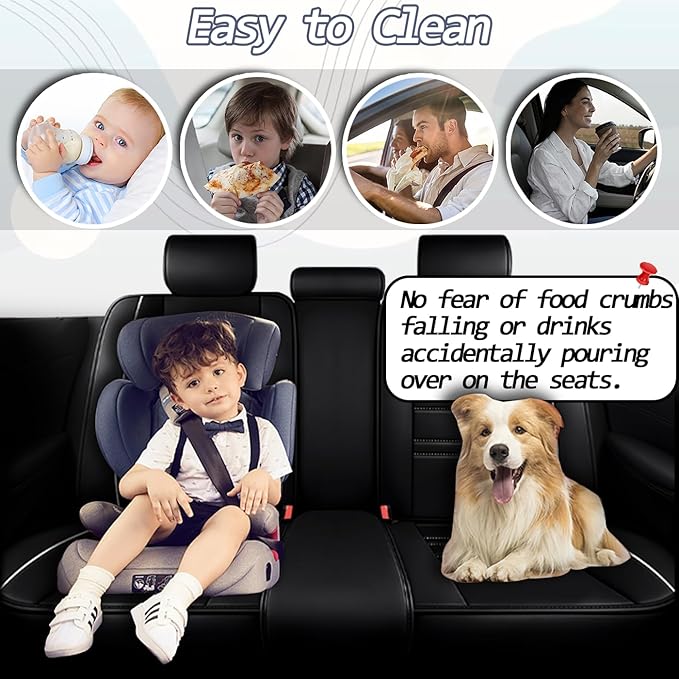 Car Seat Covers for Toyota Camry 2002-2025 | 5-Seats Seat Covers, Waterproof Seat Protectors, Automotive Seat Covers (Full Set with Pillow,Black&White Line)