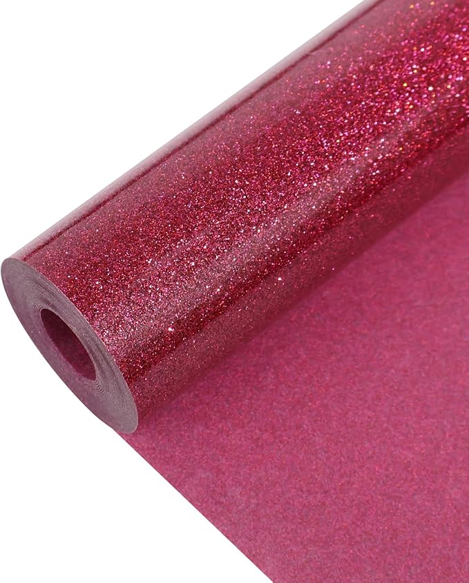 Rose Red Glitter Heat Transfer Vinyl 12" x 15 ft HTV by MerryMade