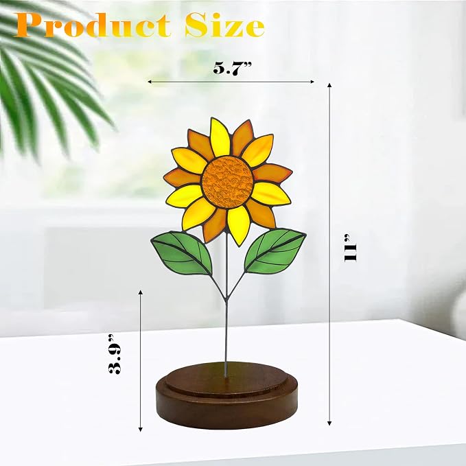 Stained Glass Flowers, Stained Glass Sunflower - Image 3