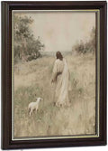Jesus And Lamb Wall Art Framed Jesus Leaves The 99 Sheep Wall Decor The Lost by Unknown