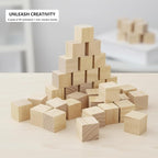 1 Inch Wood Blocks for Crafts, Unfinished Wood Cubes, Natural Blank Square - Image 2