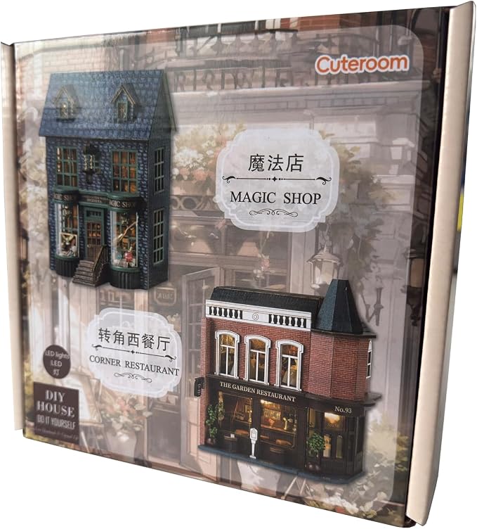 DIY Miniature House Kit, CUTEROOM Wooden Dollhouse Kit Mini House Making Kit - Image 7