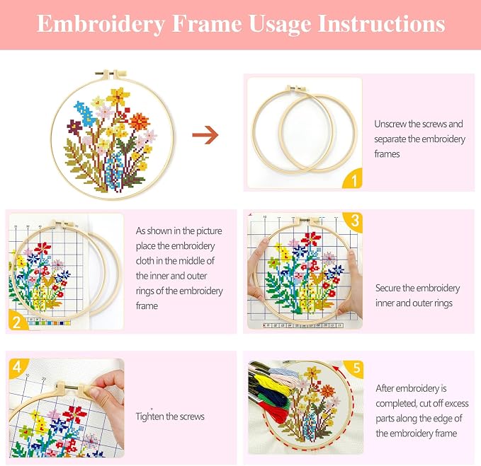 Zhenqing Floral Cross Stitch Kit - Image 5